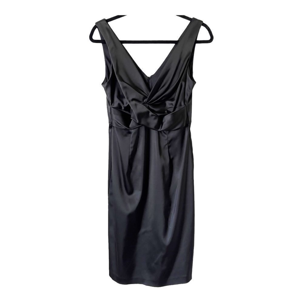 Betsy & Adam Women’s Sleeveless Black Satin Cocktail‎ Dress Size 10